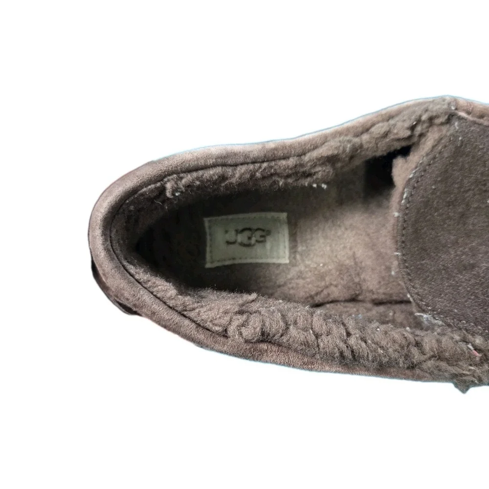 UGG Ascot Men's Brown Moccasin Slipper, Size 14 -‎ Espresso Rubber Sole